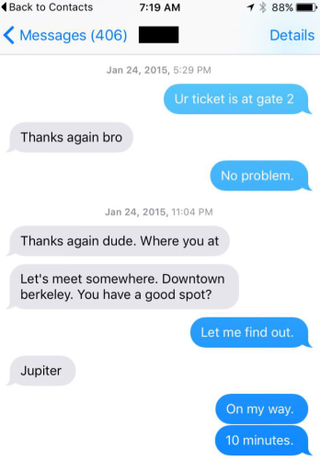 The evidence that Jupiter was her idea. This doesn’t match the first record, and she presumably wouldn’t need a ticket to cover the game.